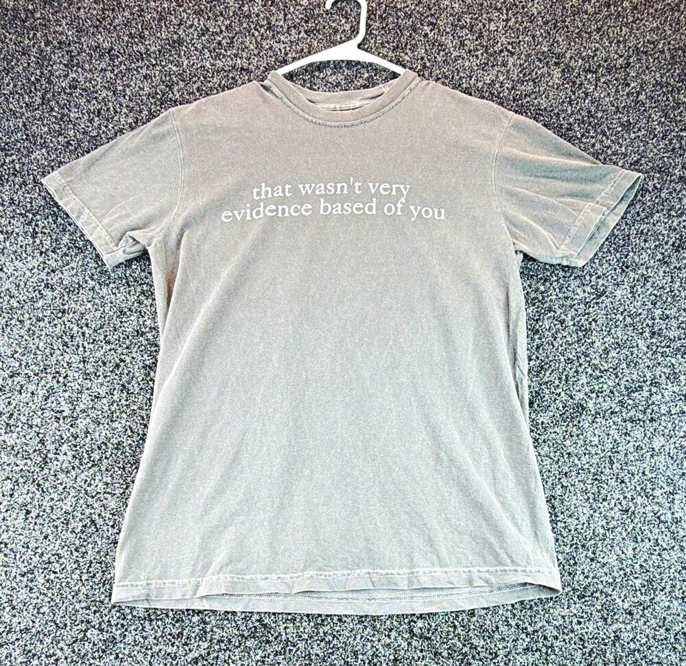 Comfort Colors Men's Gray Funny Graphic Crew Neck Short Sleeve Cotton Knit M